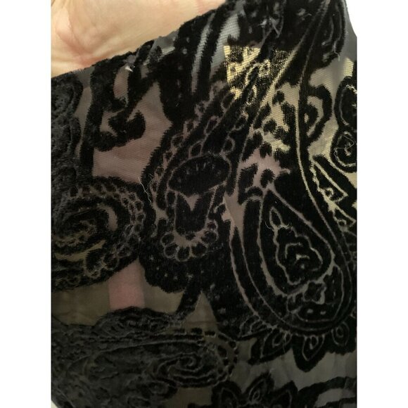 Coco + Jameson Sheer Black Burnt Velvet Lace Paisley Pattern Dress Whimsygoth - Picture 6 of 8